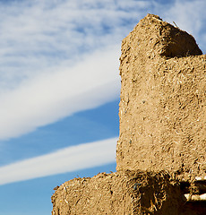 Image showing brown old  construction in  africa morocco and  clouds  near the