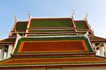Image showing bangkok in the temple  abstract   asia sky and  colors