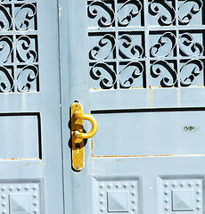 Image showing metal rusty  brown    morocco in africa the old wood  facade hom