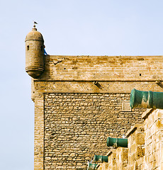 Image showing  brick in old construction  africa morocco and   the tower near 