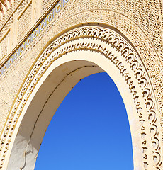 Image showing morocco arch in africa old construction in the blue sky