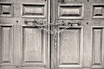 Image showing old london door in england and   hinged 