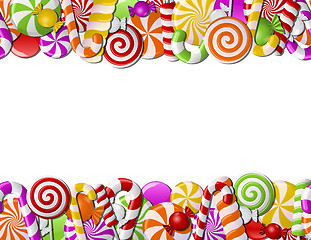 Image showing Frame made of colorful candies