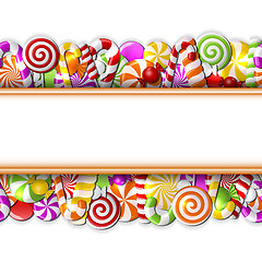 Image showing Sweet banner with colorful candies. 