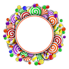 Image showing Frame with colorful candies.