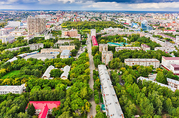 Image showing Aerial view on city quarters. Tyumen. Russia