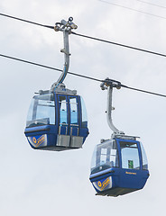 Image showing Lenk im Simmental, Switzerland - July 12, 2015: Ski lift in moun