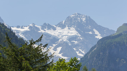 Image showing Typical view of the Swiss alps