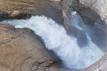 Image showing Trummelbach falls (Trummelbachfalle), waterfall in the mountain