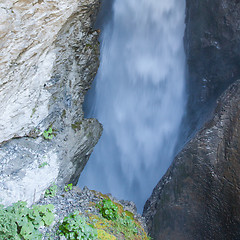 Image showing Trummelbach falls (Trummelbachfalle), waterfall in the mountain