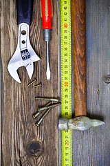 Image showing Still life with old locksmith tools