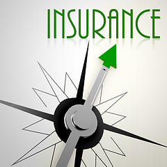 Image showing Insurance on green compass