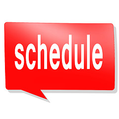 Image showing Schedule word on red speech bubble