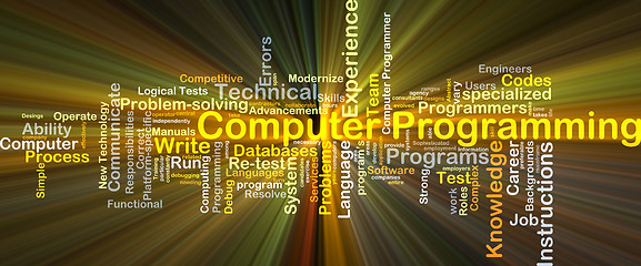 Image showing Computer programming background concept glowing