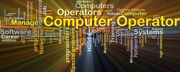 Image showing Computer operator background concept glowing