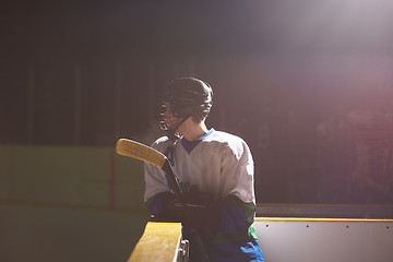 Image showing ice hockey player portrait