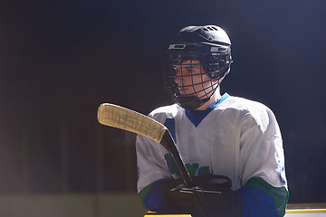 Image showing ice hockey player portrait