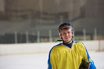 Image showing ice hockey player portrait