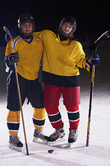 Image showing teen girl  ice hockey player portrait