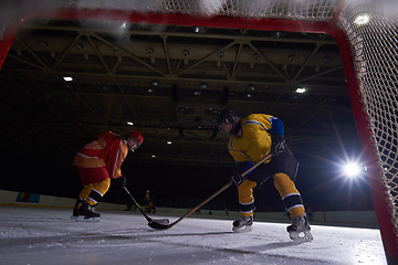 Image showing teen ice hockey sport  players in action