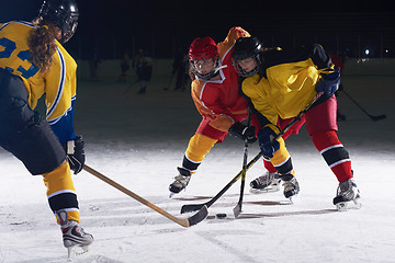 Image showing teen ice hockey sport  players in action