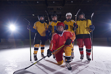 Image showing teen girls ice hockey sport players