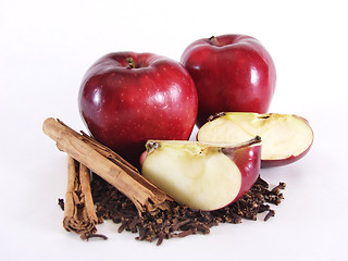 Image showing Whole Apple, Sections, and Spices, profile