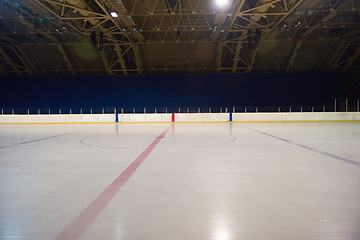 Image showing empty ice rink, hockey arena