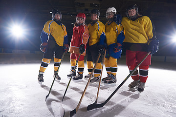 Image showing teen girls ice hockey sport players