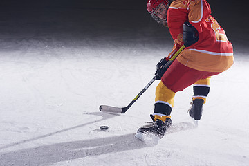 Image showing teen ice hockey player in action