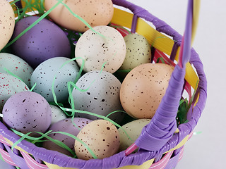 Image showing Easter Eggs in a basket