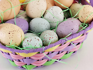 Image showing Easter Eggs in an Easter Basket