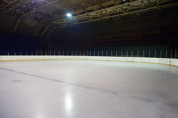 Image showing empty ice rink, hockey arena