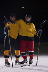 Image showing teen girl  ice hockey player portrait