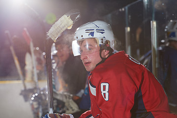 Image showing ice hockey player portrait