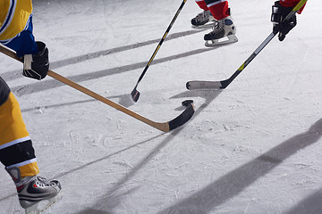 Image showing teen ice hockey sport  players in action