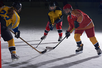 Image showing teen ice hockey sport  players in action