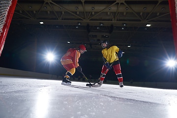 Image showing teen ice hockey sport  players in action