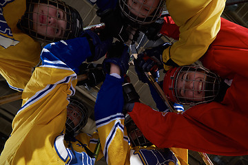 Image showing teen girls ice hockey sport players