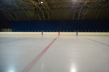 Image showing empty ice rink, hockey arena