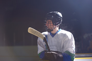 Image showing ice hockey player portrait