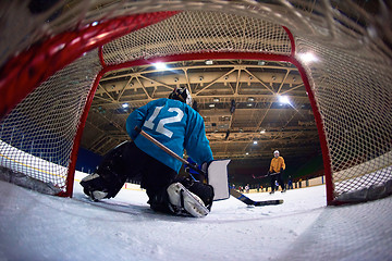 Image showing ice hockey goalkeeper