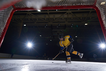 Image showing teen ice hockey player in action