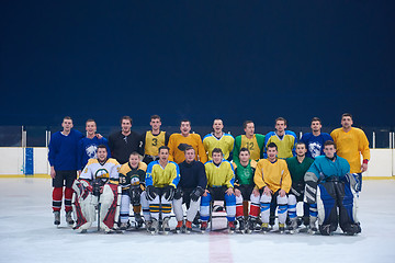 Image showing ice hockey players team portrait