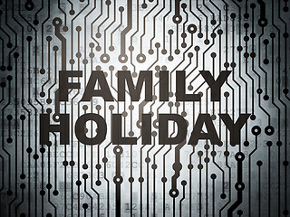 Image showing Travel concept: circuit board with Family Holiday