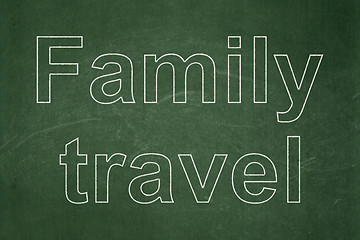 Image showing Travel concept: Family Travel on chalkboard background