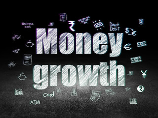 Image showing Money concept: Money Growth in grunge dark room