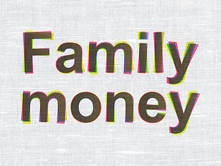 Image showing Money concept: Family Money on fabric texture background