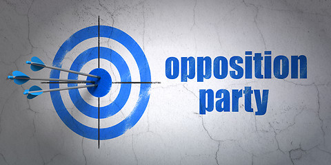 Image showing Political concept: target and Opposition Party on wall background