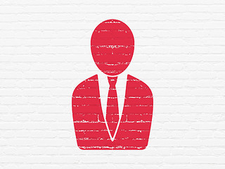 Image showing Law concept: Business Man on wall background